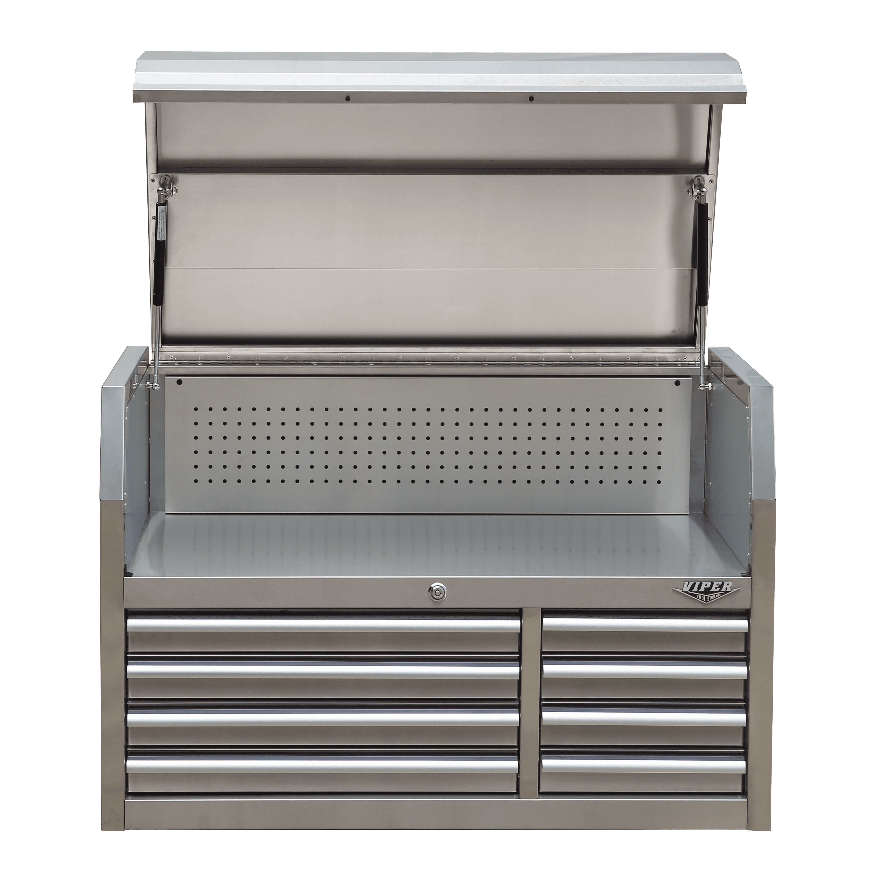 Premium Series 41-Inch 9-Drawer Rolling Cabinet with Optional Top Chest,  Stainless Steel - VIPER TOOL STORAGE