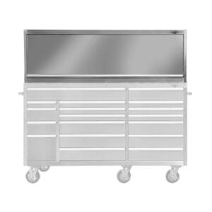 72-Inch Hutch with Pegboard and Power Strip, Stainless Steel