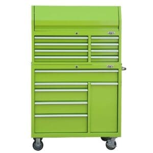 41-Inch 14-Drawer Rolling Cabinet Bundle, Lime Green