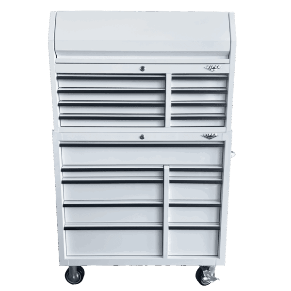 41-Inch 17-Drawer Rolling Cabinet Bundle, White